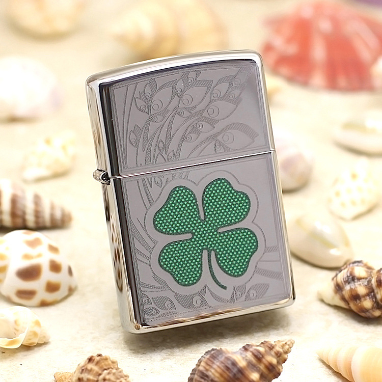 zippo芝宝打火机美国真品四叶草之镜花水月男士收藏24699